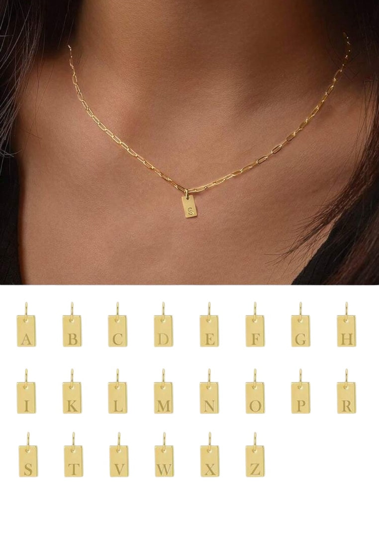 S925 Sterling Silver Gold-Plated Initial Letters Necklace