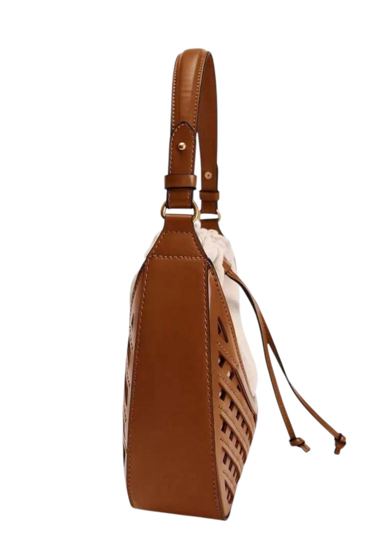 Rhombus Hollow Canvas Handbag