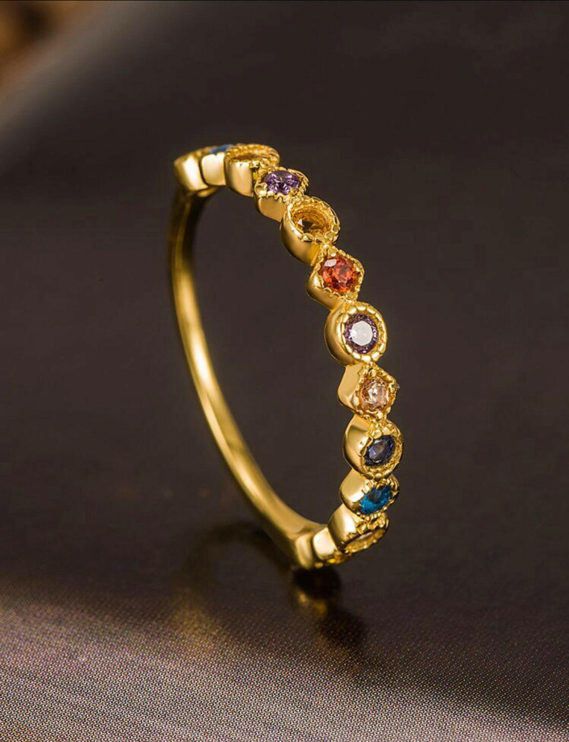 This stylish multicolor Cubic Zirconia Luxury Ring features dazzling color and impeccable craftsmanship. The luxurious design is sure to turn heads, and the durable cubic zirconia ensures this ring will last for years to come.