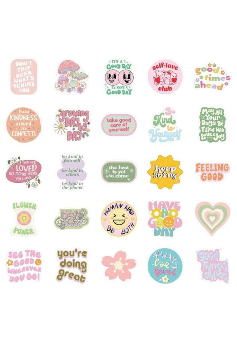 50pcs Encouraging Word Patterns Graffiti Stickers