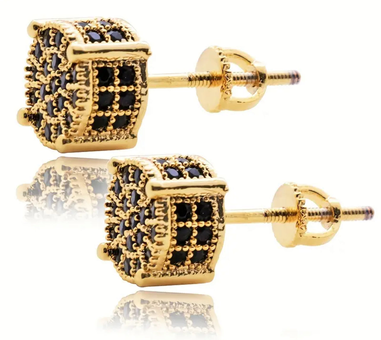 Black Artificial Diamond Earrings