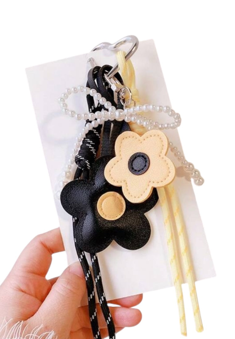 Leather Flower Bag Charms