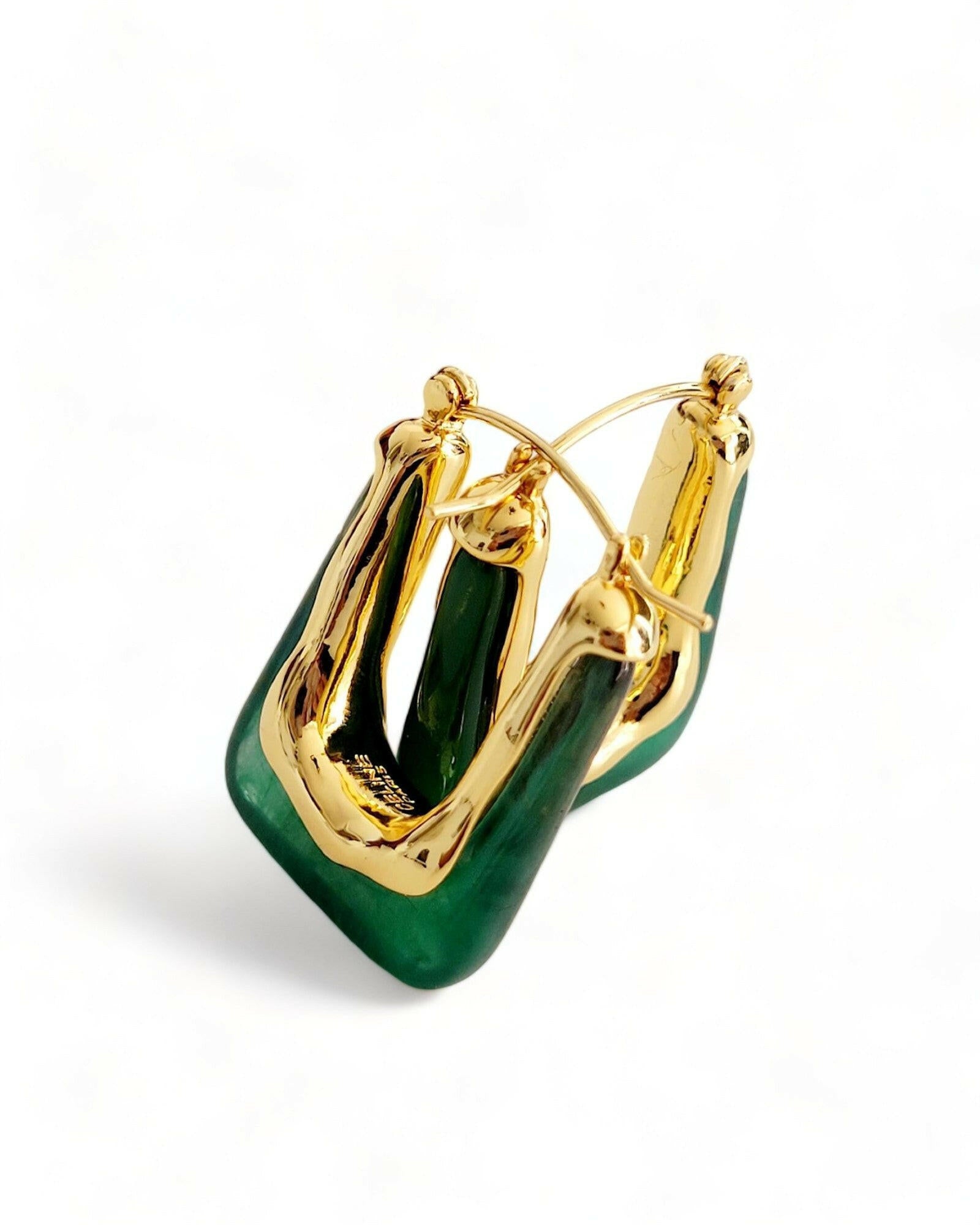 Retro Green Earrings