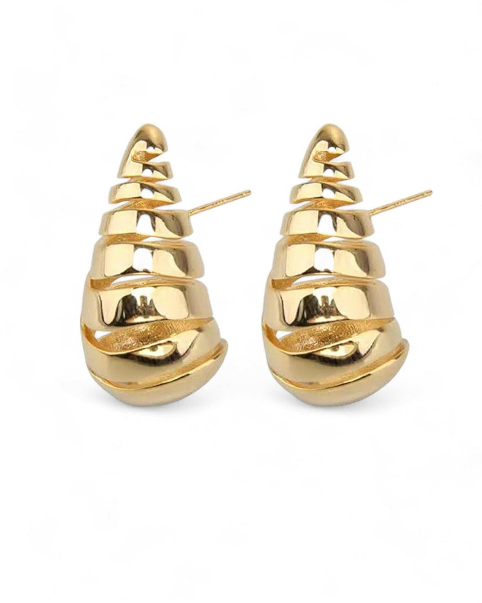 18K Gold-Plated Rotating Horn Earrings