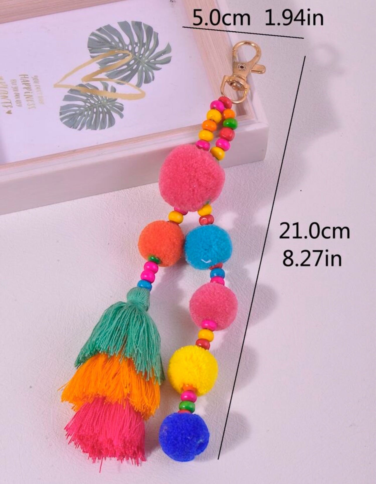 Pom Pom & Tassel Decor Bag Charm