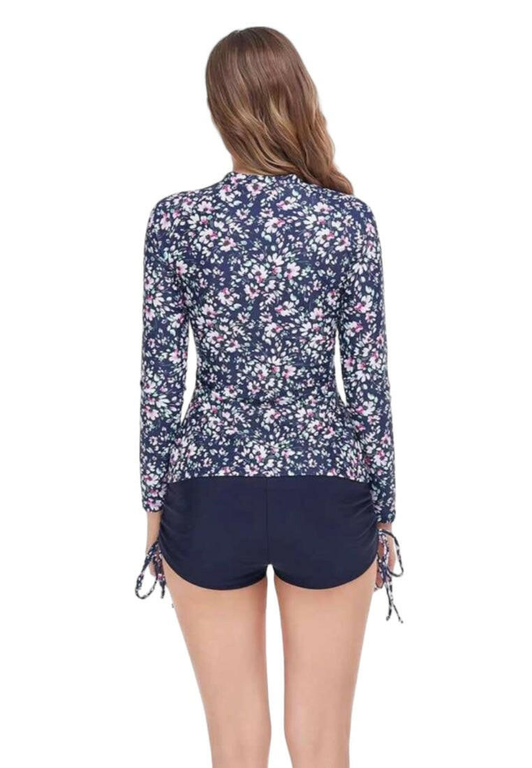 Sports Long Sleeve Zipper Flat Pant Swimsuit