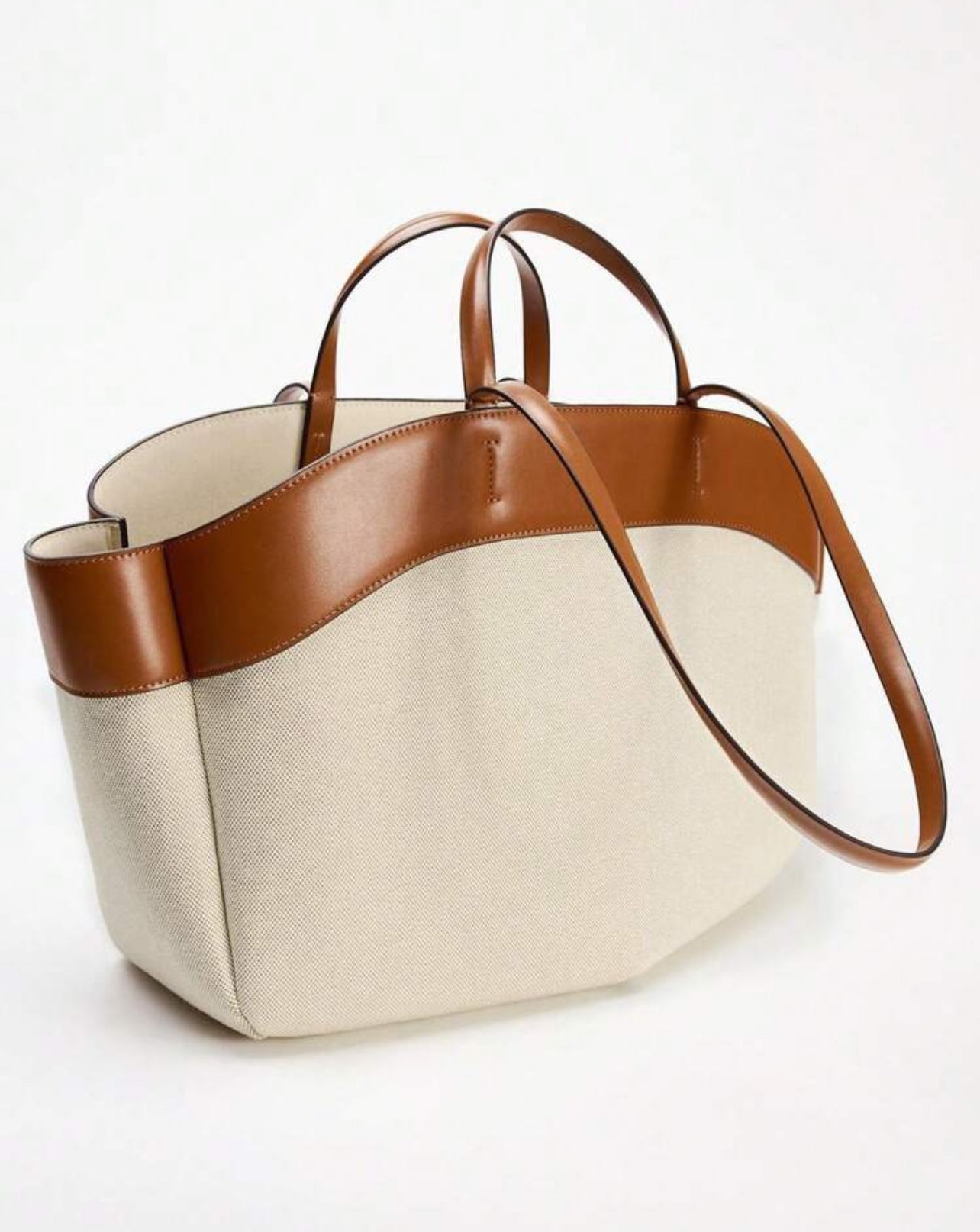 Brown Large Capacity Canvas Tote Bag