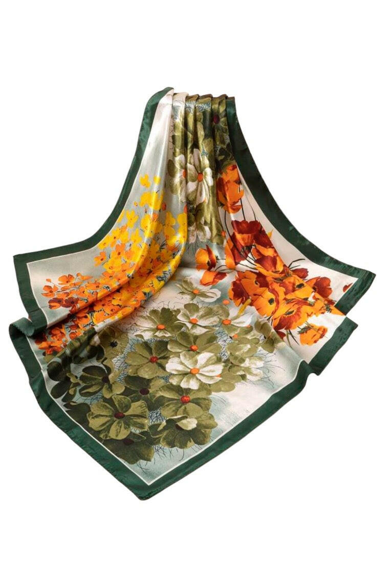 Satin Oil Painting Printed Scarf