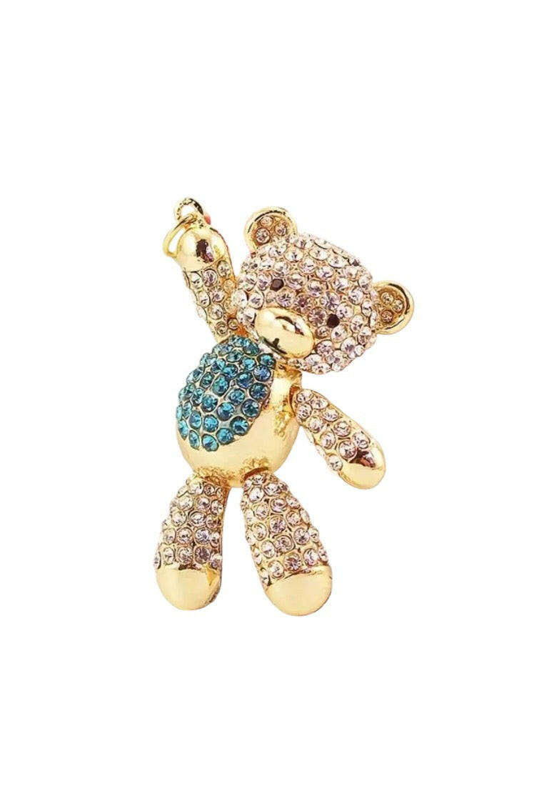 Chic Rhinestone Bear Keychain