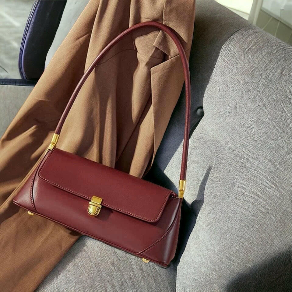 Rusty Rose Chic Flap Baguette Bag