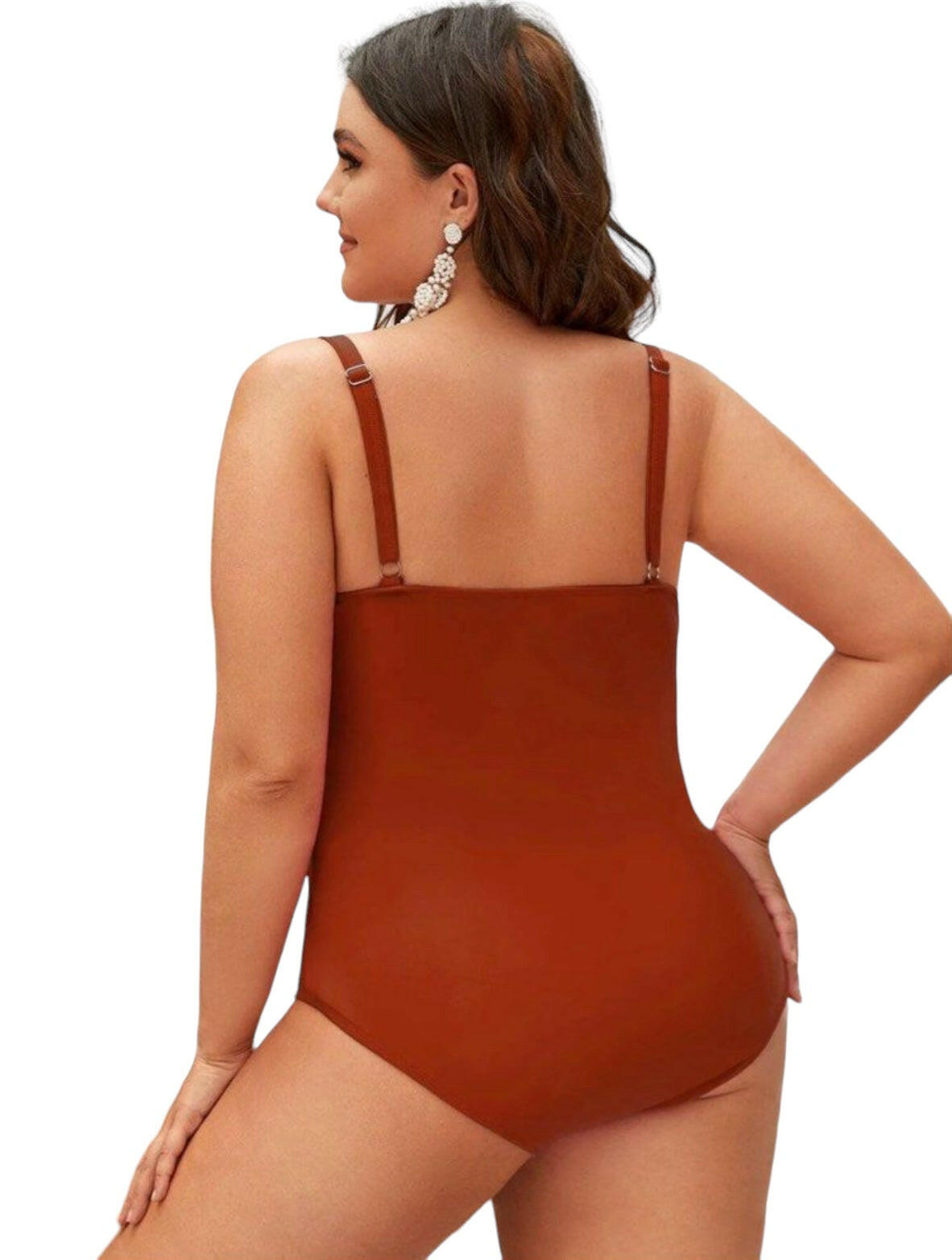 Plus Size Ruched Wrap Cross Swimwear