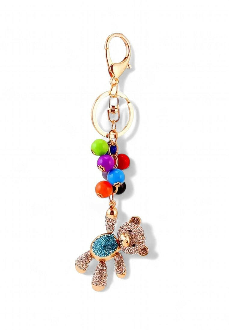 Chic Rhinestone Bear Keychain