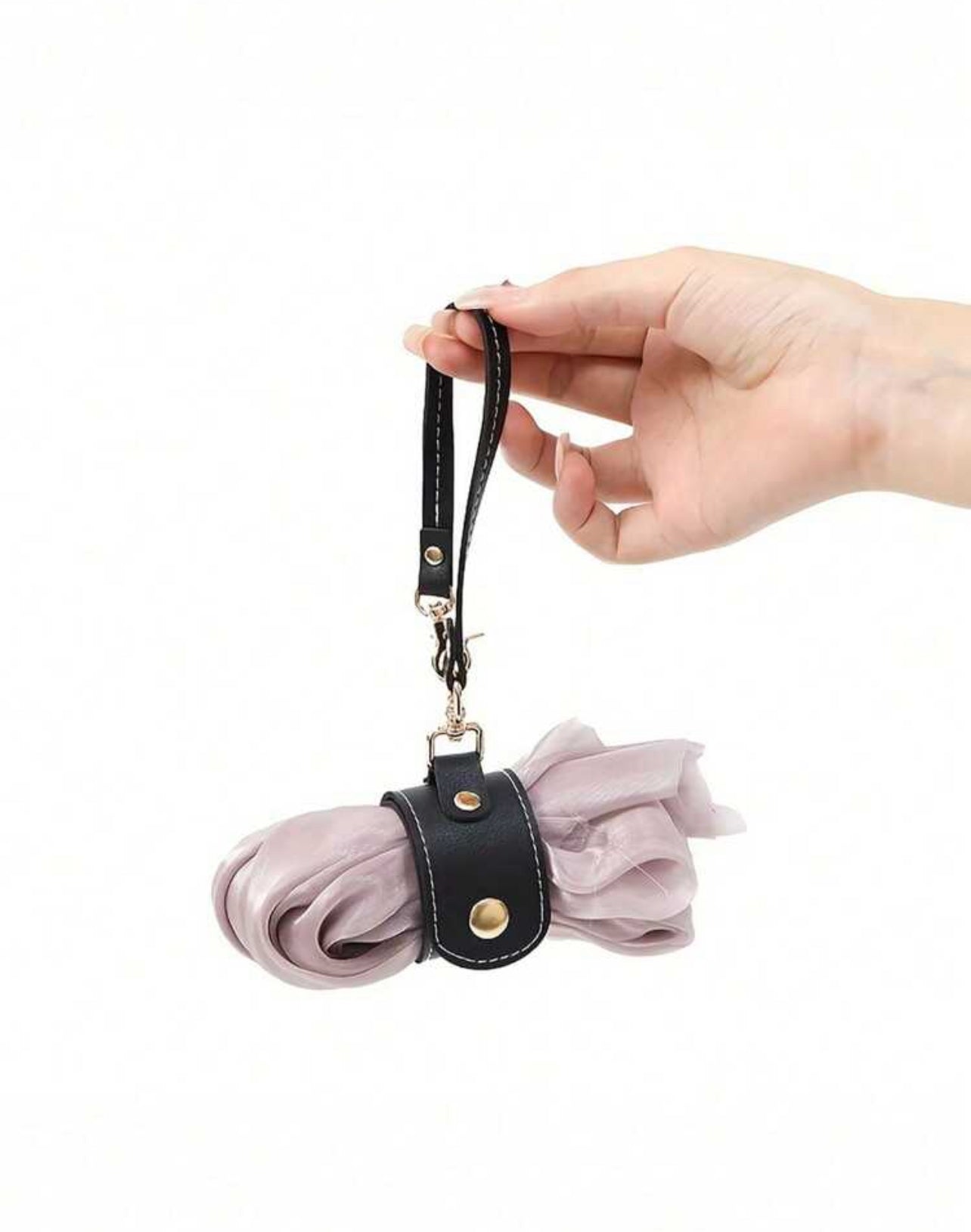 Chic Faux Pu Scarf & Glove Holder - Versatile Keychain