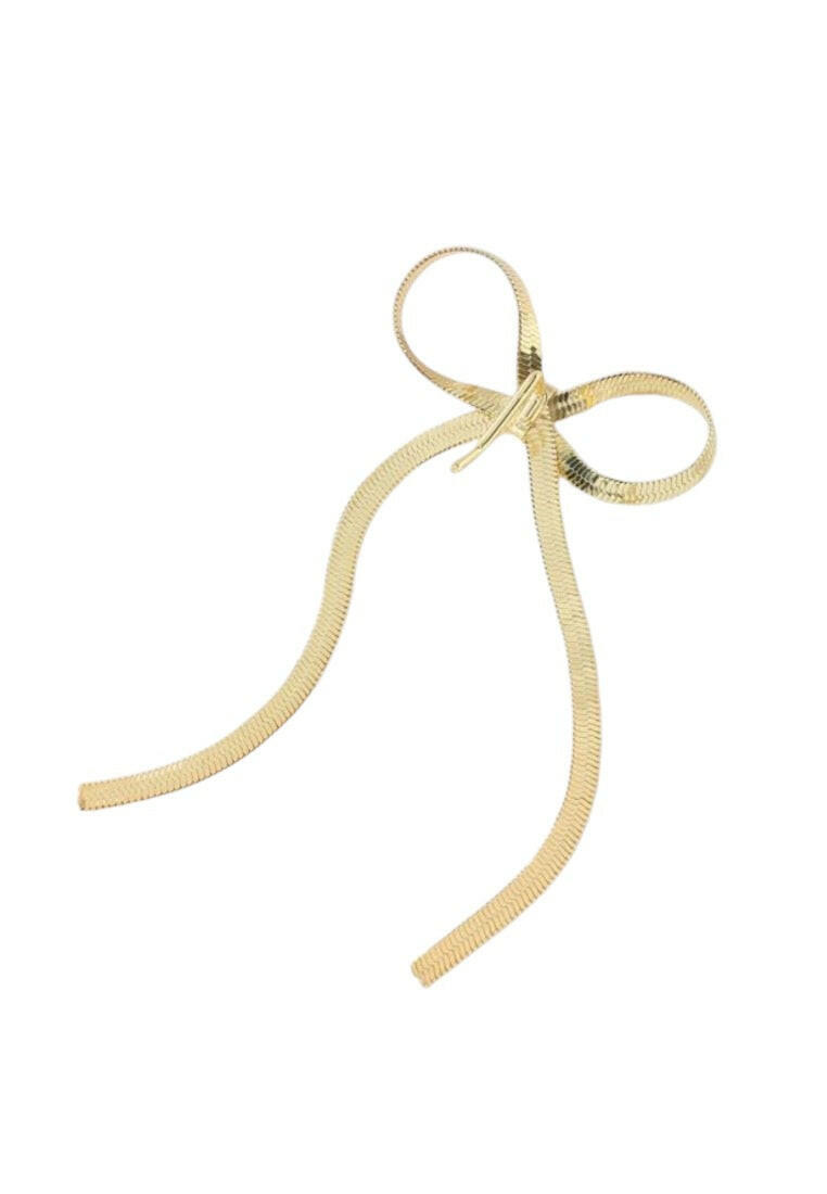 Gold-Tone Bow Hair Tie Clip