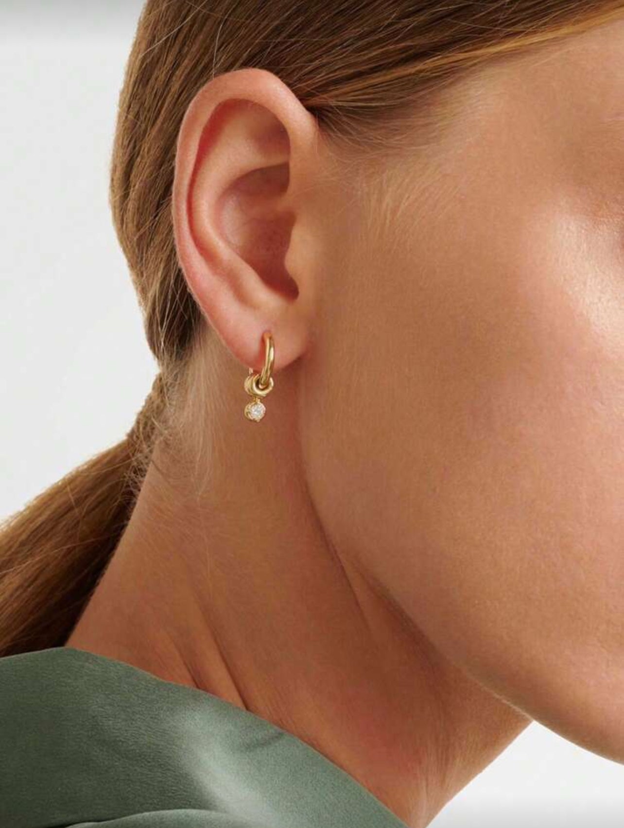 925 Sterling Silver Unique Design Micro Gold Plated Zirconia Hoop Earrings