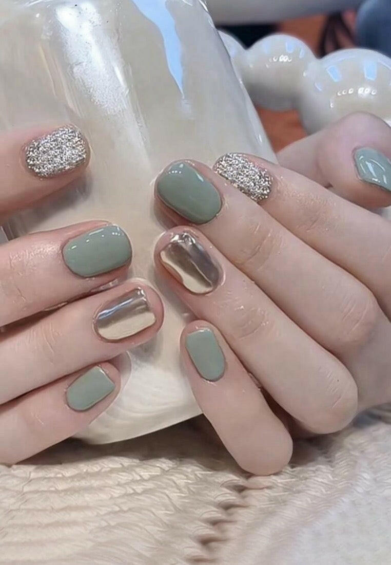 24pcs French Style False Nails