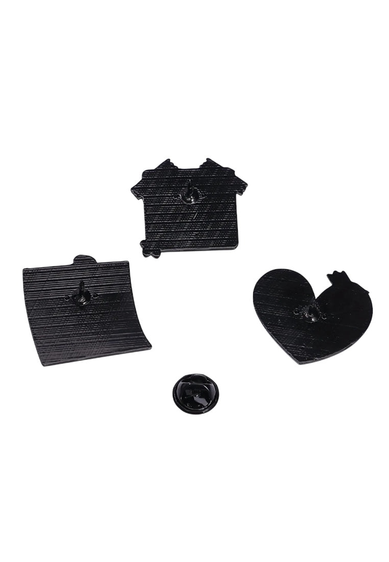 4pcs/set Cartoon Sticky Notes Design Hard Enamel Pins Brooches