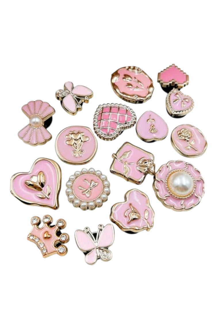 16pcs Pearl, Butterfly, Heart Shaped Resin Decorative Accessories