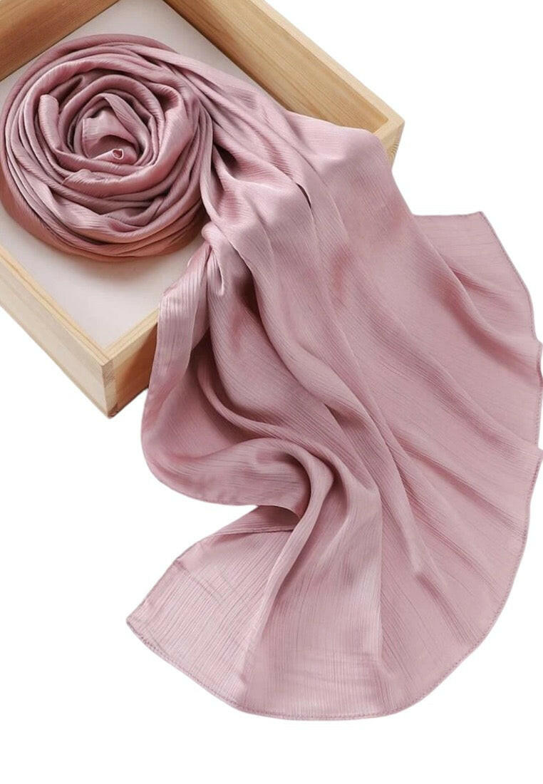 Dusty Pink Natural Crinkle Solid Color Scarf