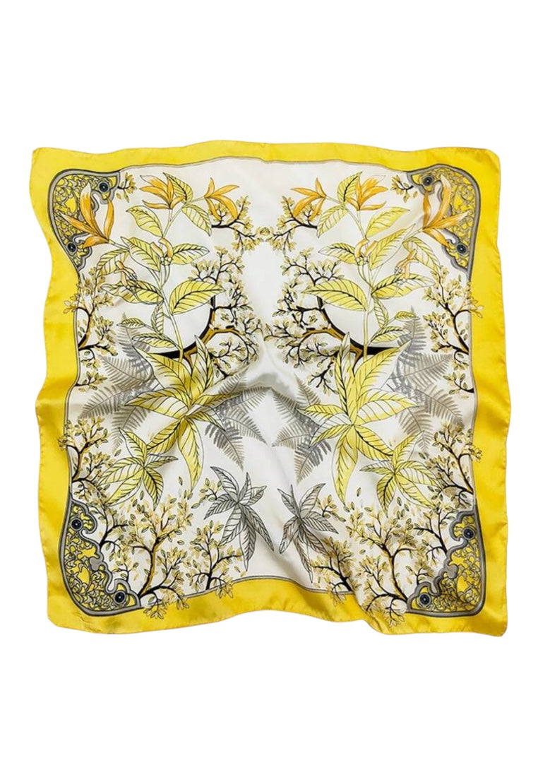 Yellow Floral Printed Scarf Bandana