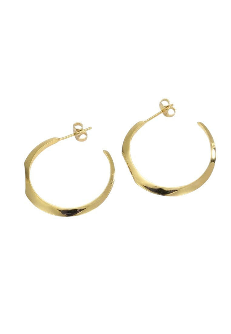 Minimalist Style Zirconia Inlaid Hoop Earrings