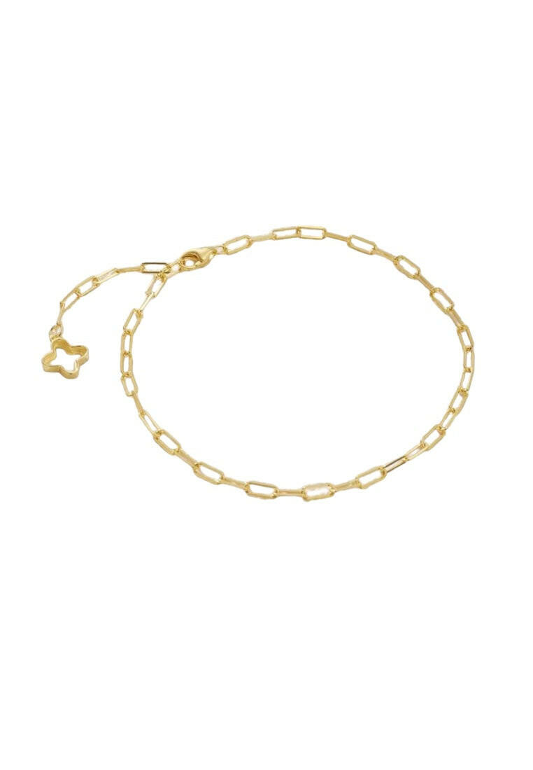 925 Silver Chain Bracelet With Hollowed Clover Pendant