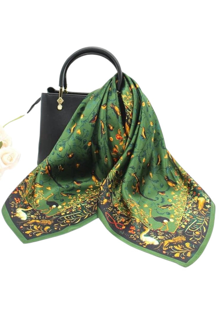 Classic Animal & Flower Art Print Scarf