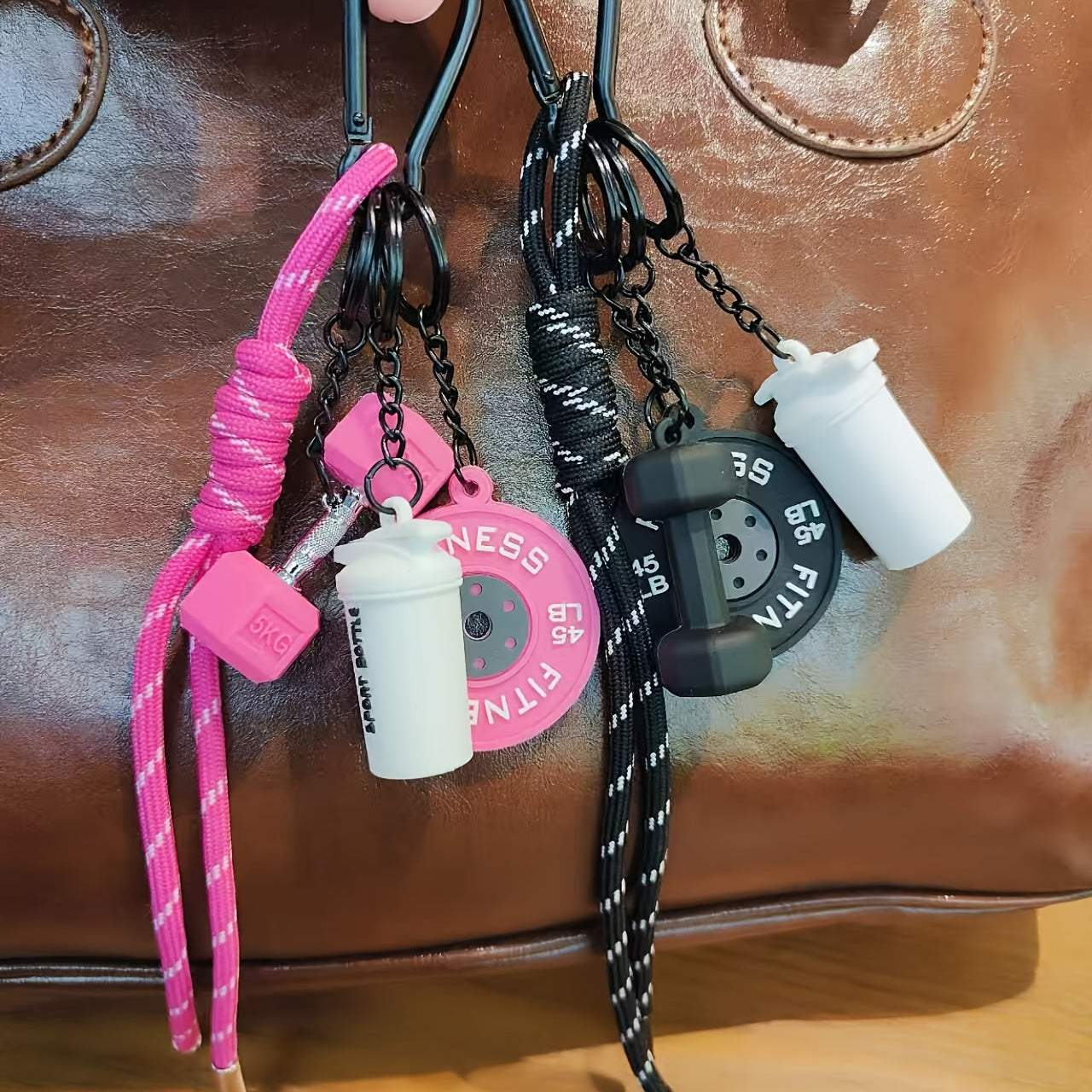 Barbell & Dumbbell Decorative Pendant Bag Keychain