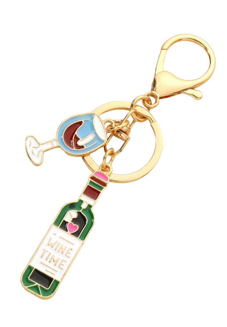 Creative Wine Bottle & Glass Keychain