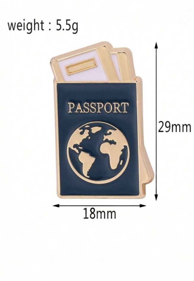 Passport Design Brooch