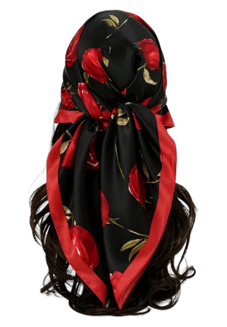 Rose Printed Headscarf Bandana