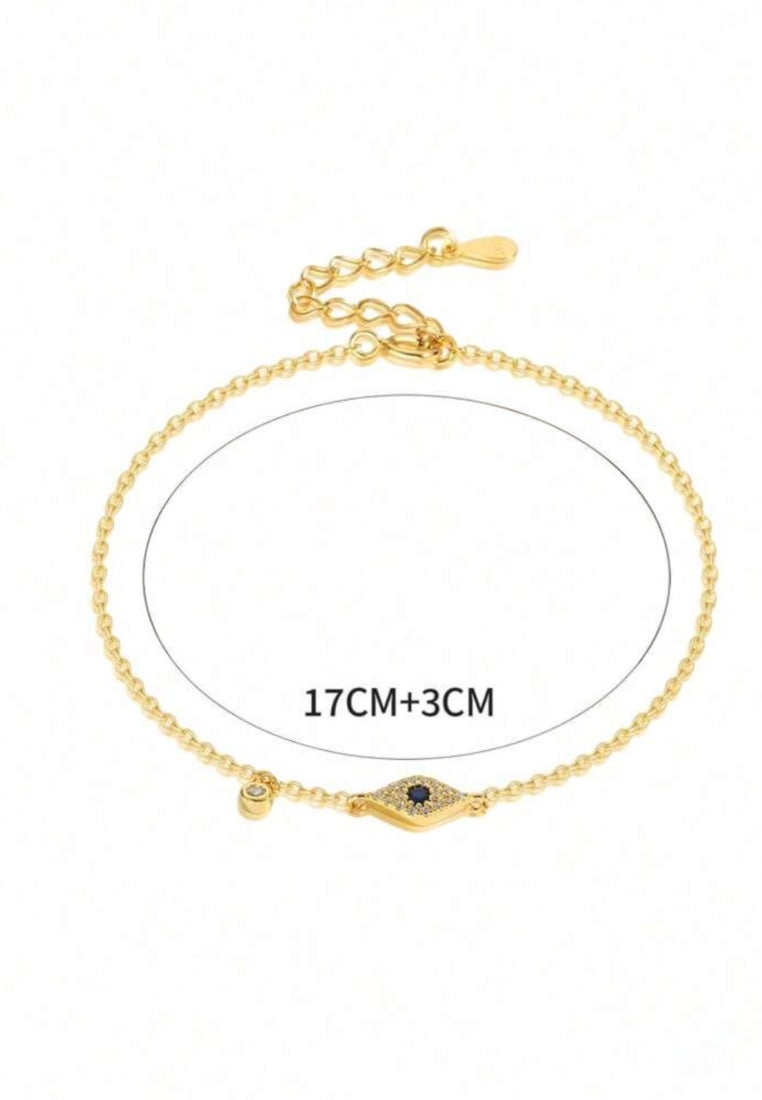 925 Sterling Silver Golden Eye Bracelet