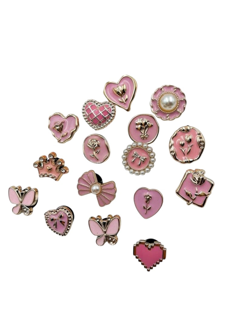 16pcs Pearl, Butterfly, Heart Shaped Resin Decorative Accessories