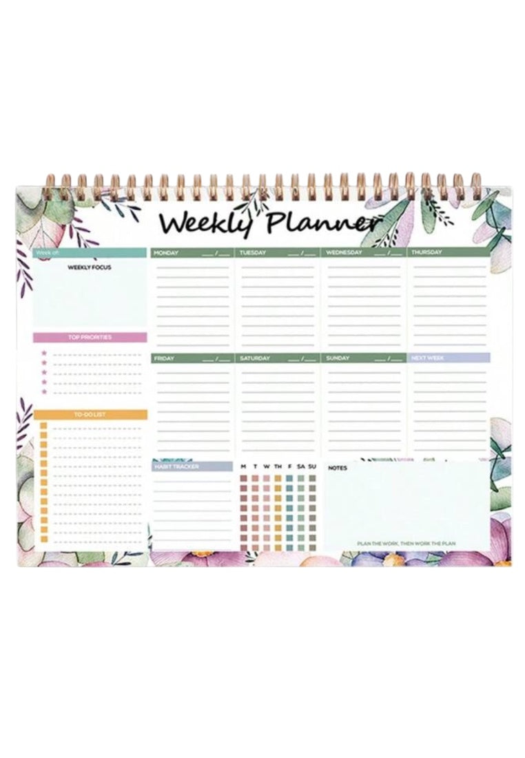 Green Weekly Planner Pad Landscape