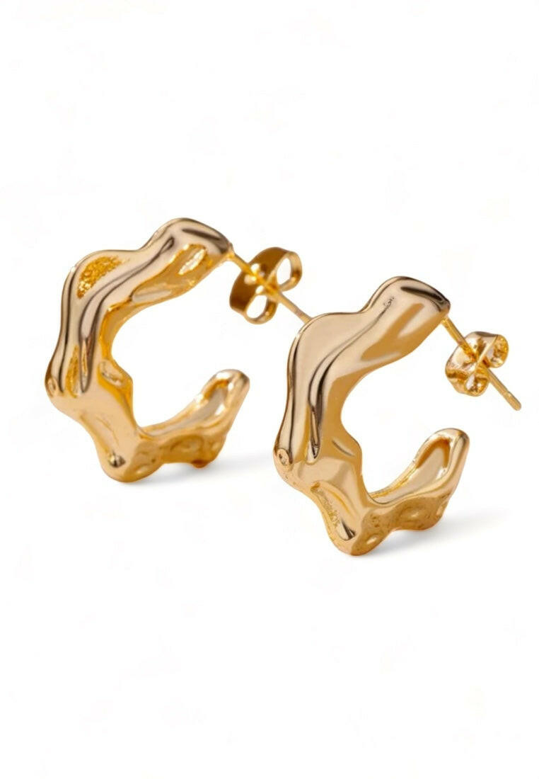 C-shaped wave shaped geometric Earrings