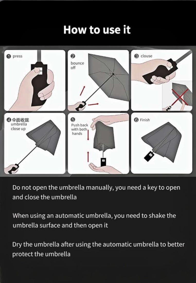 Heart Print Foldable Umbrella