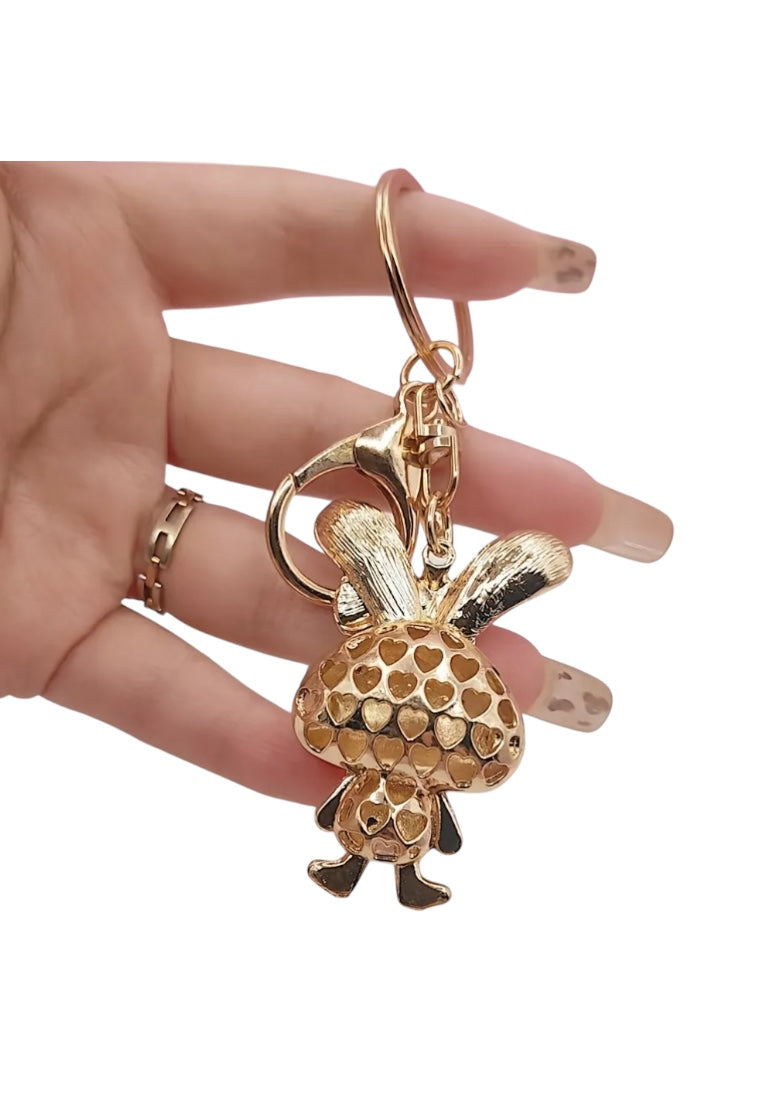 Red Sparkling Rhinestone Bunny Keychain