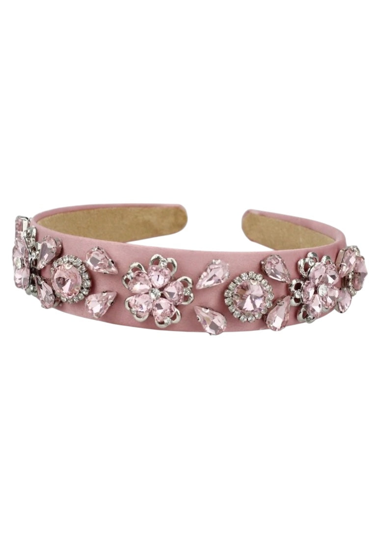 Pink Crystal Flower Headband