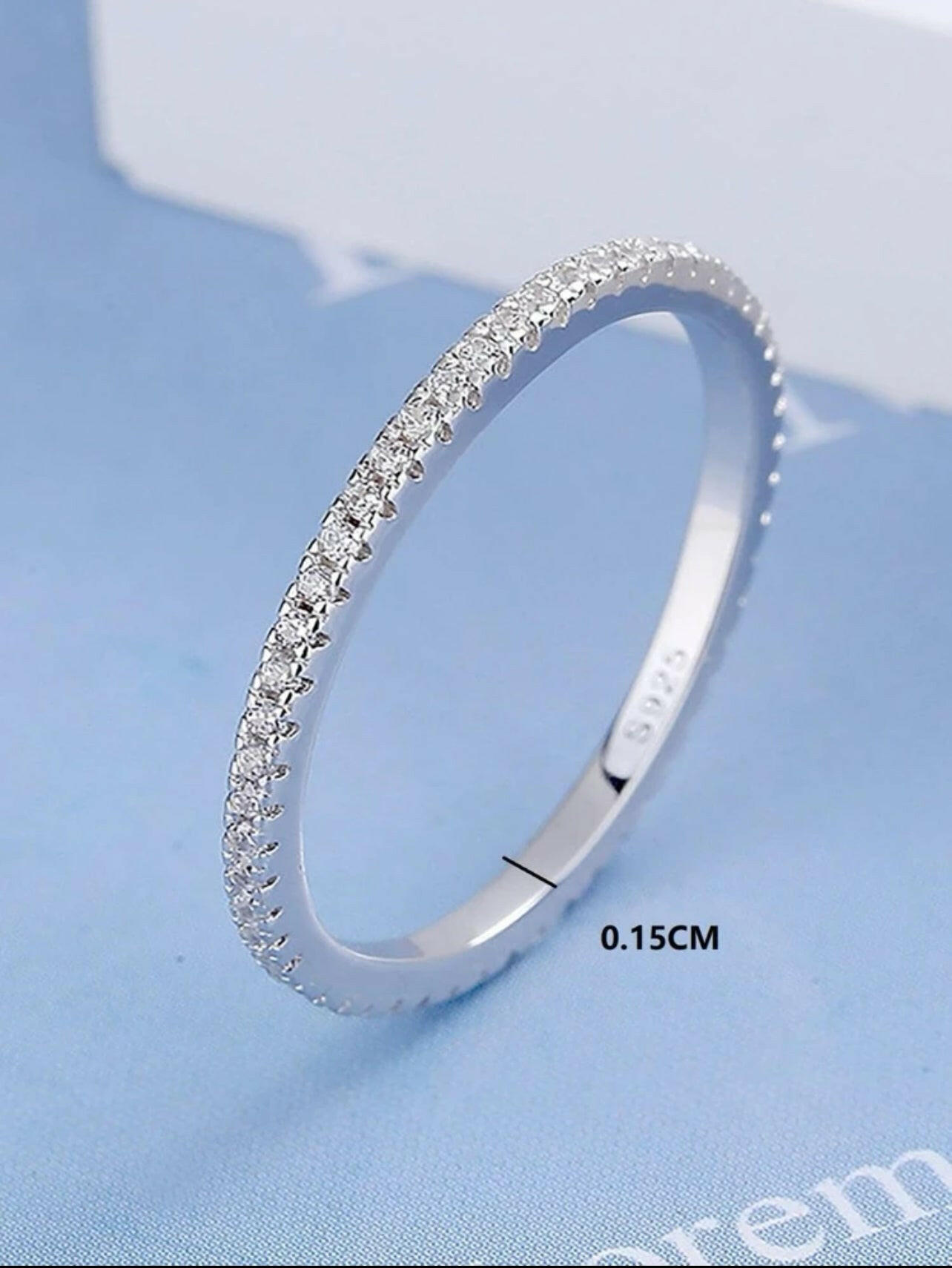 Cubic Zirconia Decor Sterling Silver Ring