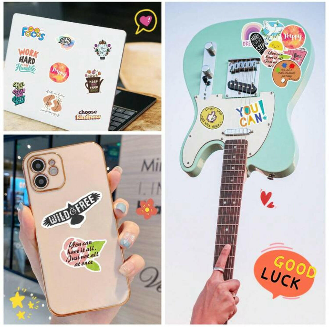 50pcs Inspirational Message Stickers