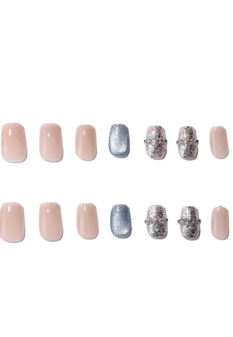 28pcs Nude Short Square Press-On Nails