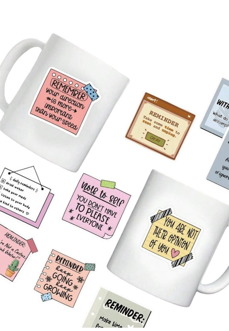 50pcs Cartoon Doodle Reminder Note Stickers