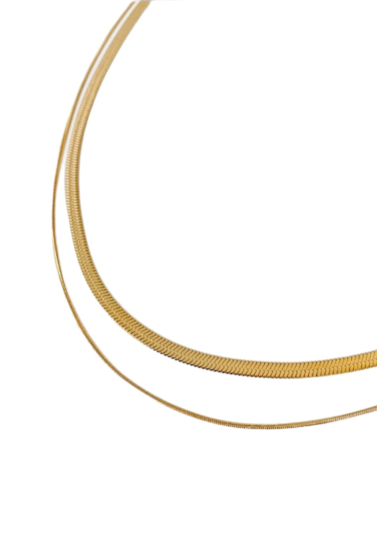 S925 Sterling Silver Double Layer Snake Bone Chain