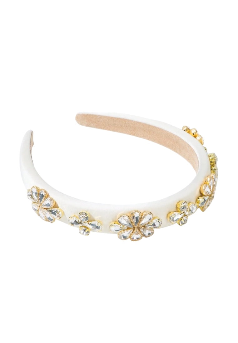 White Baroque Style Vintage Luxury Rhinestone Decor Headband