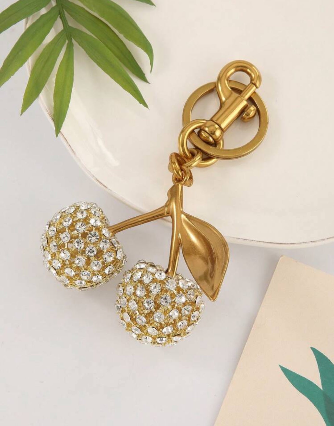 Sparkling Cherry Shape Keychain