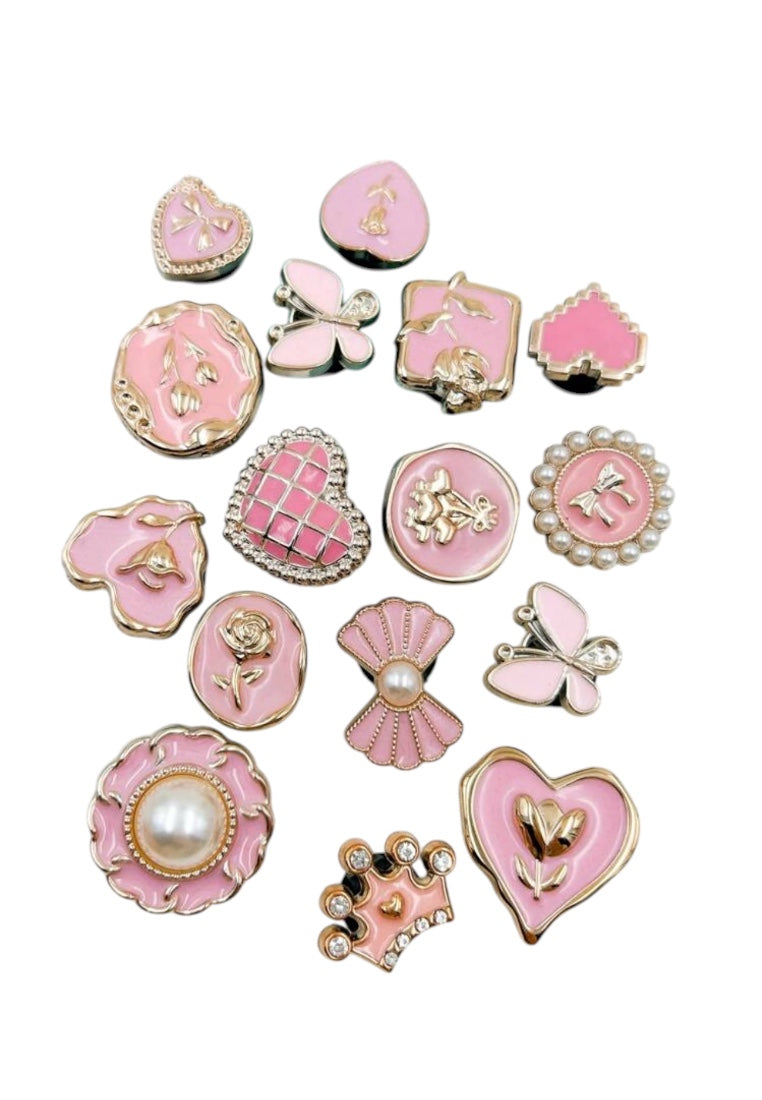 16pcs Pearl, Butterfly, Heart Shaped Resin Decorative Accessories