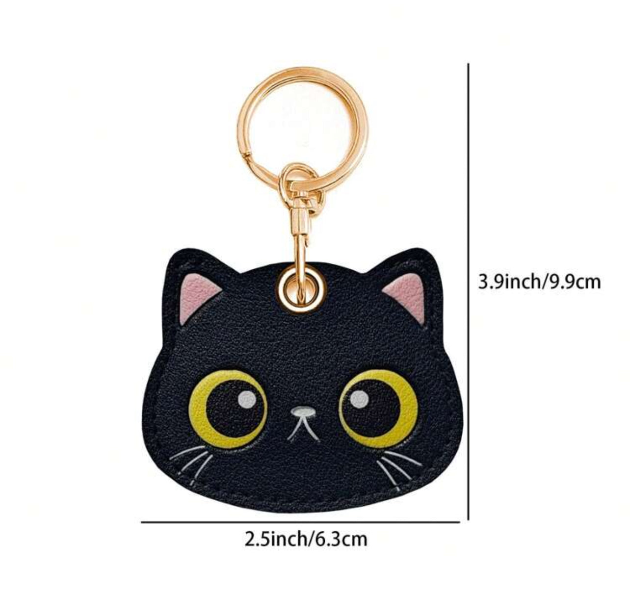 Leather Cat Keychain