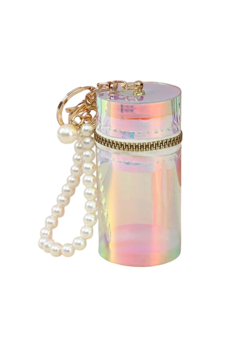 Mini Coin Purse Keychain With Pearl Chain