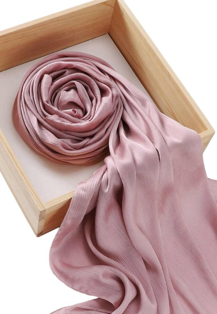 Dusty Pink Natural Crinkle Solid Color Scarf