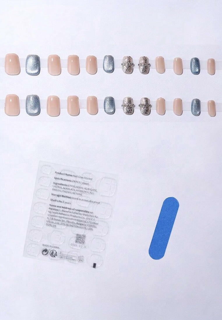 28pcs Nude Short Square Press-On Nails